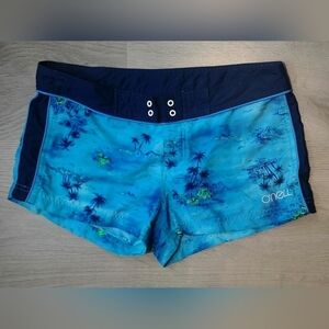 60S vintage Hawaiian print  swimwear gender-neutral shorts
